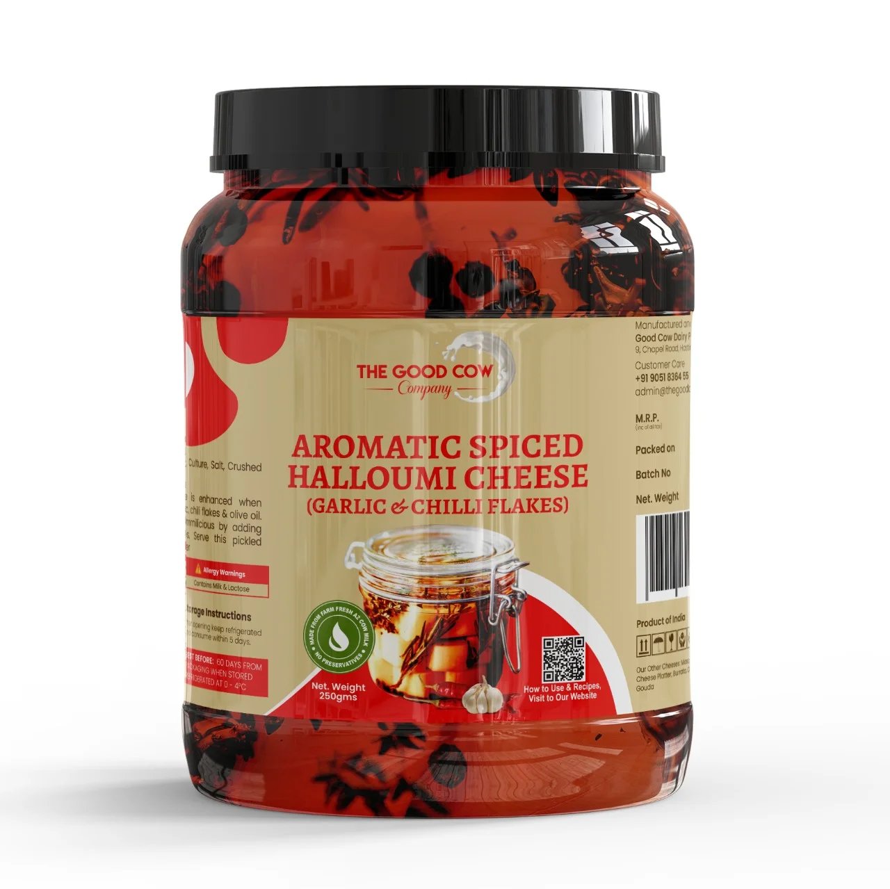 AROMATIC SPICED HALLOUMI CHEESE  (Garlic & Chilli Flakes) 250G
